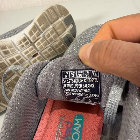 Skechers Men's Charcoal and Silver Sneakers - Picture 12 of 12